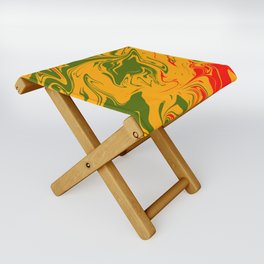 3 COLOR LIQUID ABSTRACT ART PATTERN "PASSION" Folding Stool