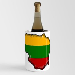 Lithuania Map with Lithuanian Flag Wine Chiller