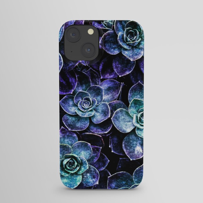 Succulents Purple Teal Mint Sparkle iPhone Case