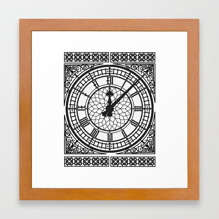 Big Ben Clock Face Intricate Vintage Timepiece Watch Framed Art
