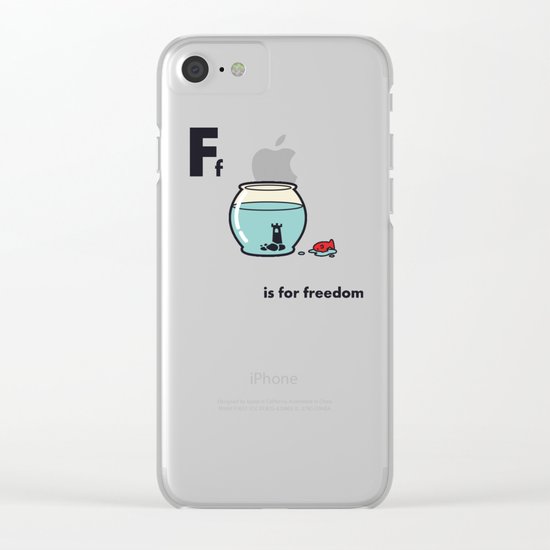 F is for freedom - the irony Clear iPhone Case