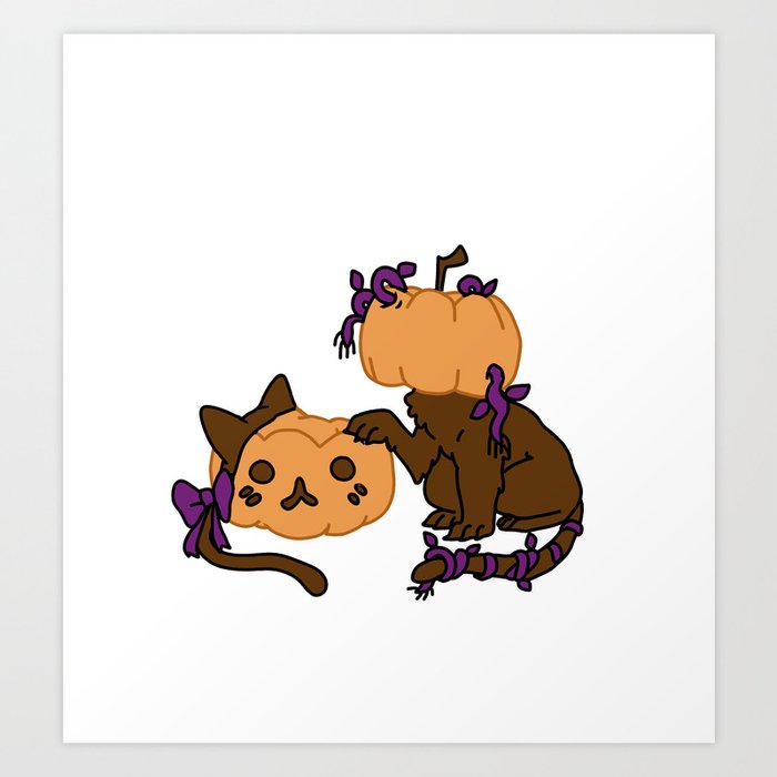 Pumpkin Kitty Art Print