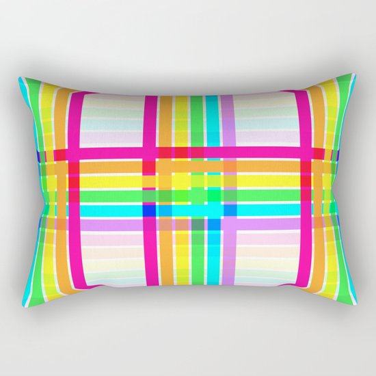 Weaved Rainbow Rectangular Pillow