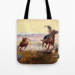 “On the Pond” by Charles M Russell Tote Bag