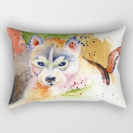 Little Wolf Watercolor  Rectangular Pillow