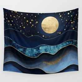 Golden Moon Wall Tapestry
