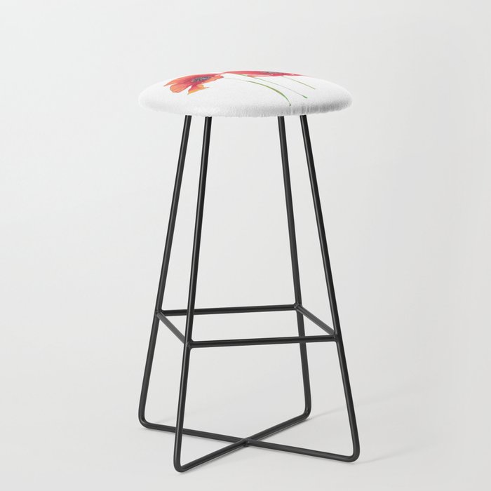 Red Poppies Bar Stool