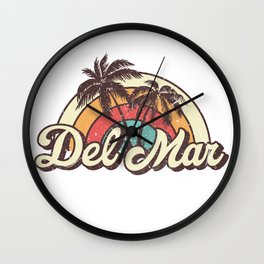 Del Mar beach city Wall Clock