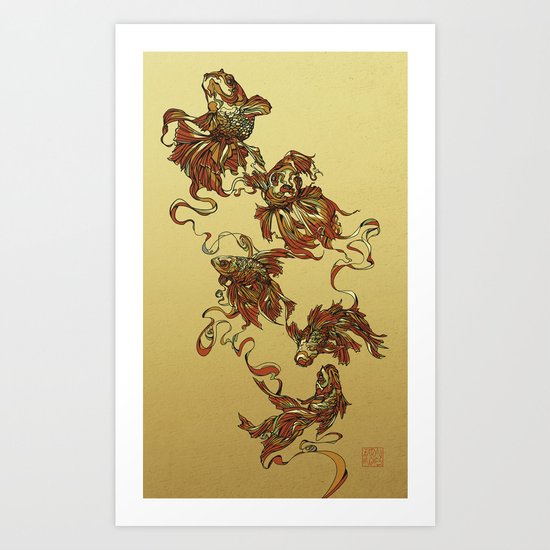 Tangled Veiltail Art Print