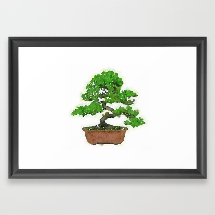 Japanese Bonsai Tree Framed Art Print By Mozayix Society6