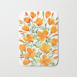 Watercolor California poppies Badematte | Painting, Floral, Watercolor, Bohemian, California, Loose, Ilp076, Bouquet, Poppy, Boho 