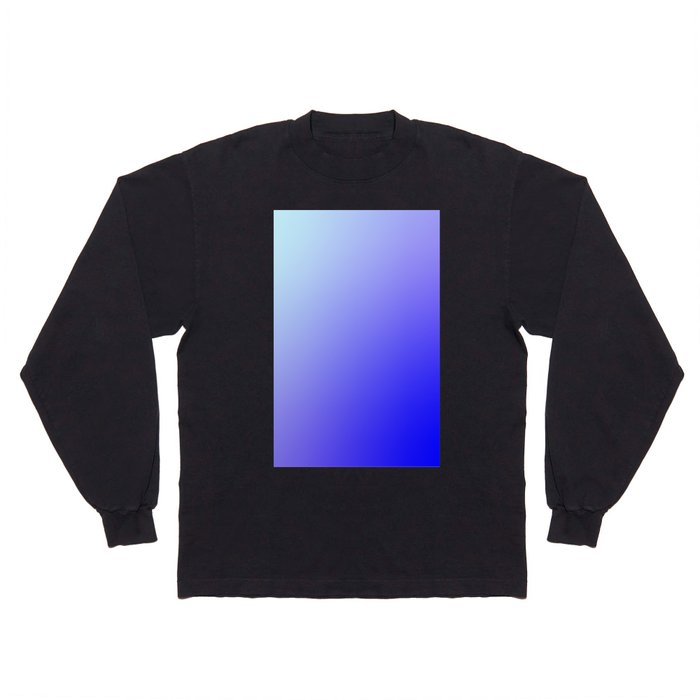 59 Blue Gradient 220506 Aura Ombre Valourine Digital Minimalist Art Long Sleeve T Shirt