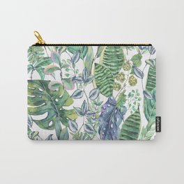 Watercolor green exotic leaves. Carry-All Pouch