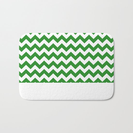 Chevron (Forest Green/White) Bath Mat