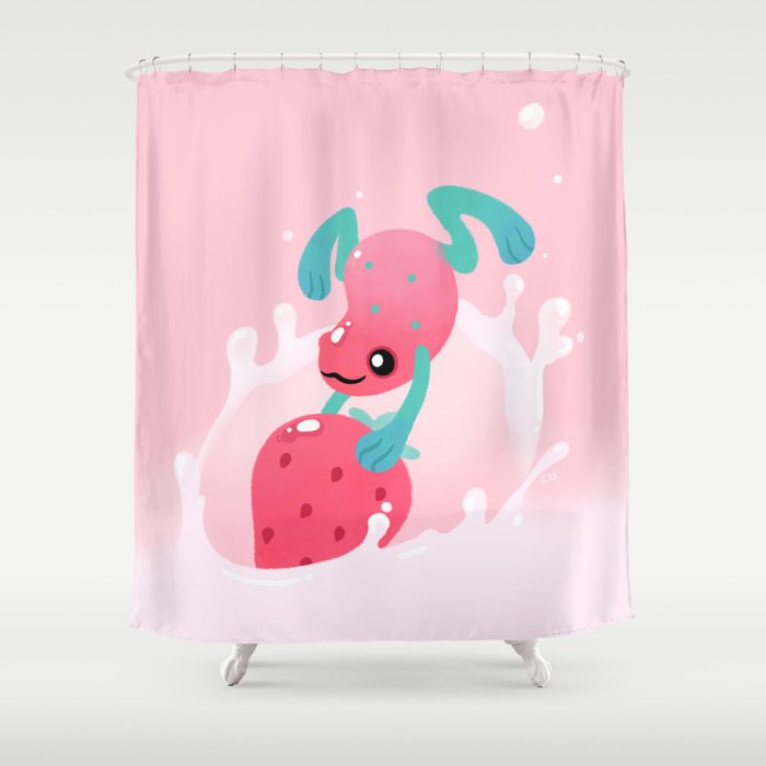 Strawberry poison milk 1 Shower Curtain