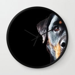 Rottie Love - Rottweiler Art By Sharon Cummings Wall Clock
