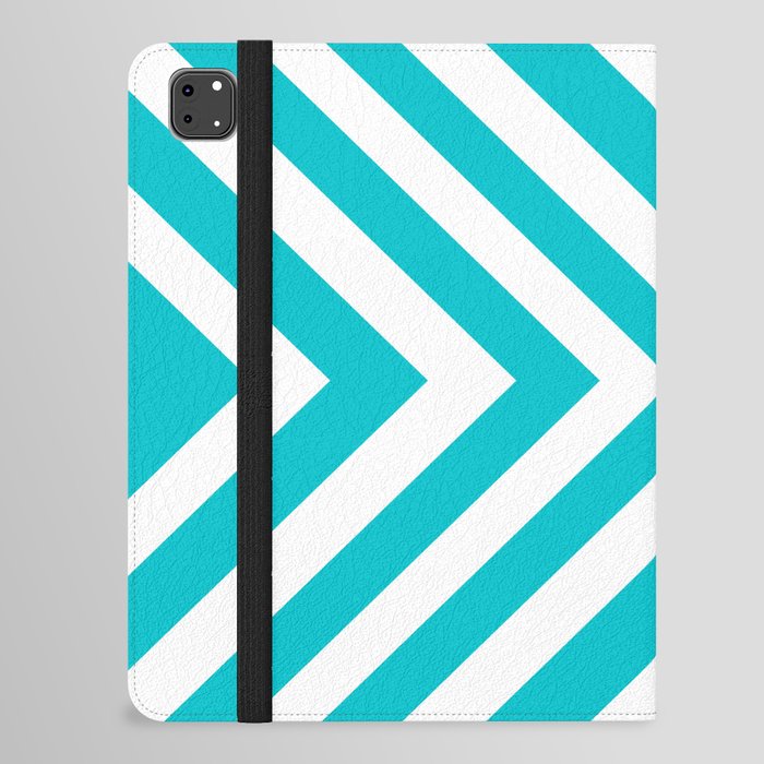 Teal Blue, Turquoise blue, Geometric surface design pattern iPad Folio Case