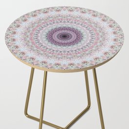 Pastel gray pink mandala Side Table