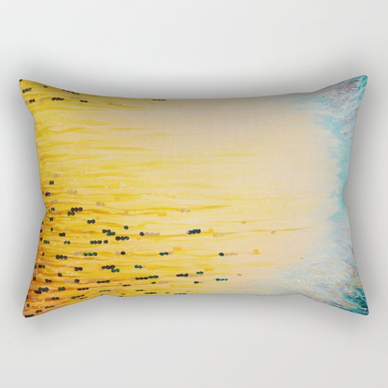 MYSTIC GARDEN Lovely Fairy Land Abstract Painting Acrylic Fine Art Winter Colorful Fantasy Magical Rectangular Pillow