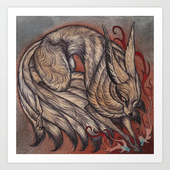 Nine Tailed Fox Art Print
