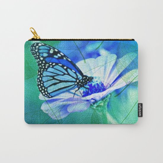 Butterfly, Flower And Leaves Carry-All Pouch