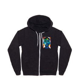 Afro Abstract woman face Zip Hoodie