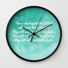Hope in the Lord Bible Verse, Isaiah 40:31 Wall Clock