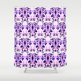 Watercolor seamless pattern with violet tribal Shower Curtain