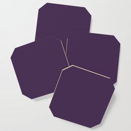 Fig Purple Solid Color Popular Hues Patternless Shades of Purple Collection - Hex Value #43294D Coaster