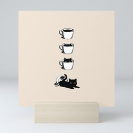 Morning Coffee, Cat in A Cup Mini Art Print