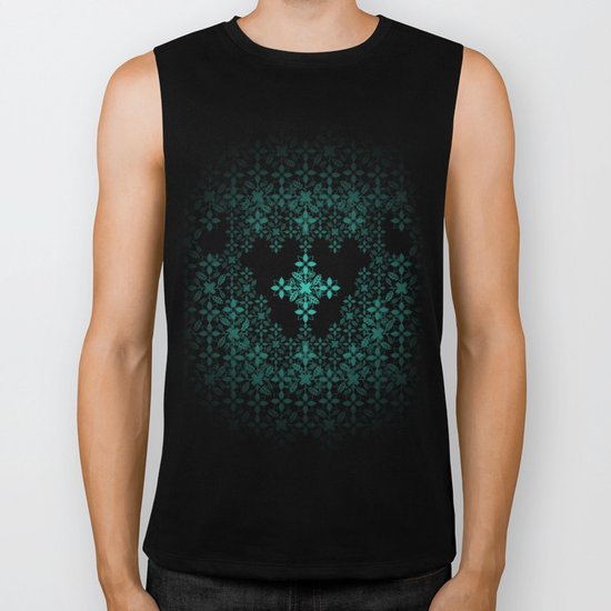 Blue Flowers Biker Tank