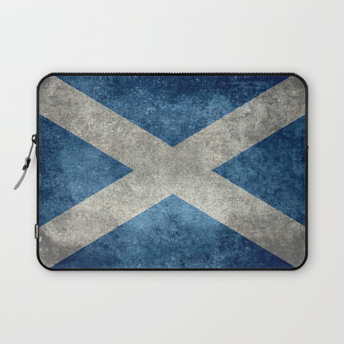 Flag of Scotland in grungy style Laptop Sleeve