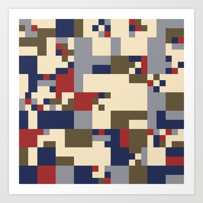  Geometric random winter colors pattern Art Print