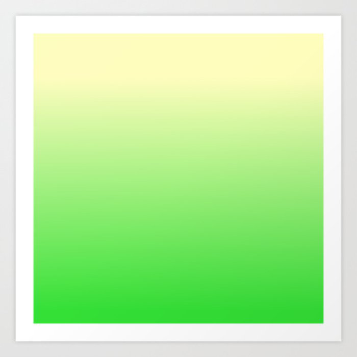 OMBRE LEMON & GREEN  Art Print