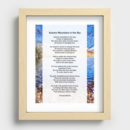 Autumn Mountains in the Sky Poem Recessed Framed Print