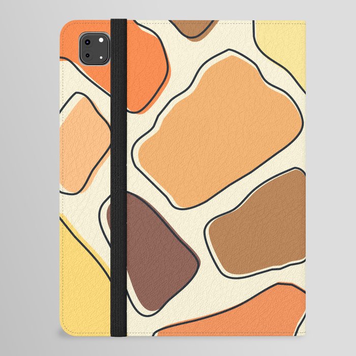 Orange, yellow and brown abstract pebbles pattern iPad Folio Case