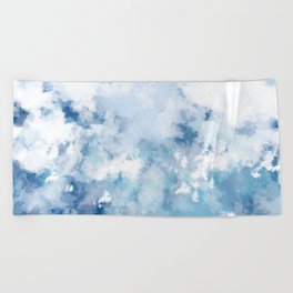 Watercolor Cloud Art Beach Towel