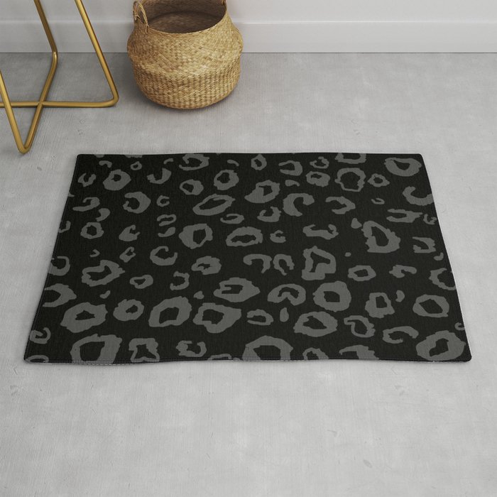 Black And Gray Leopard Rug By Christy, Gray Leopard Rug