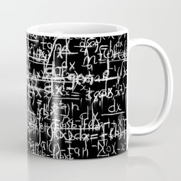 Math Numbers Coffee Mug | Black And White, Chalk Charcoal, Pop Art, Illustration, Lines, Math, Digital, Unique, Busy, Typography 