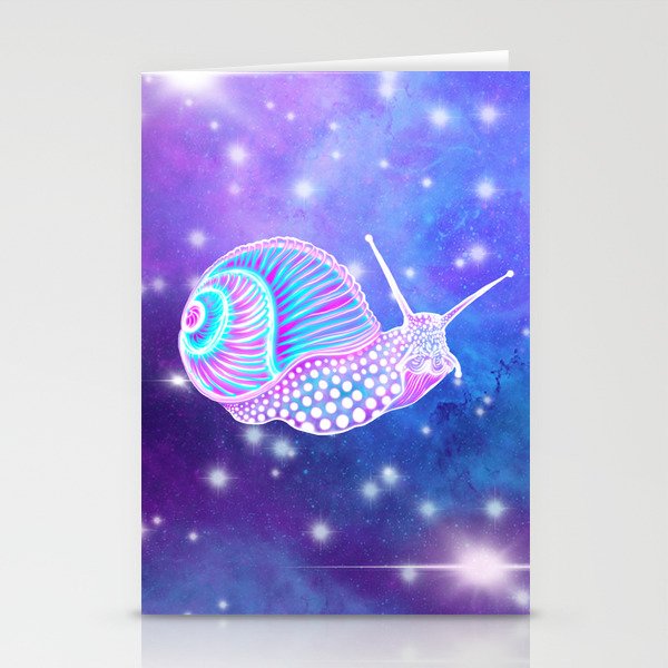 Psychedelic Galaxy Snail Stationery Cards