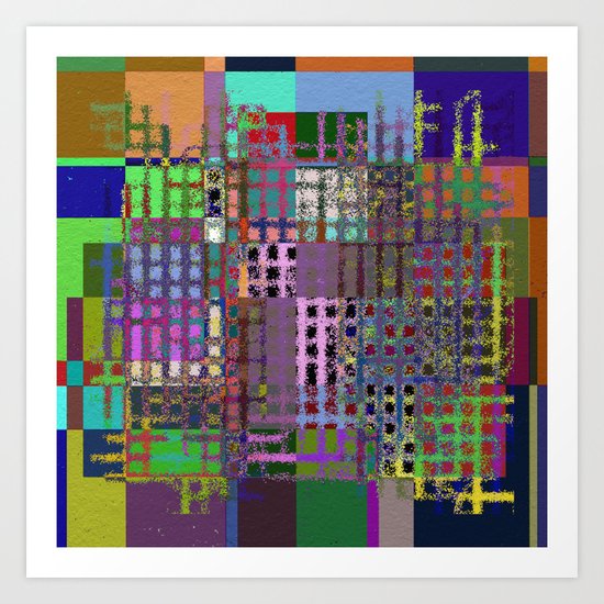 Pastel Playtime - Abstract, geometric, textured, pastel themed artwork Art Print