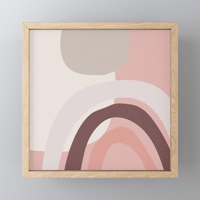 Abstract Pink Geometry Framed Mini Art Print