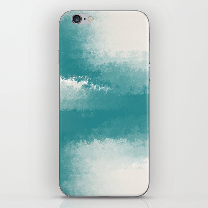 The Call of the Ocean 1 - Minimal Contemporary Abstract - White, Blue, Cyan iPhone Skin