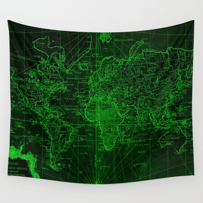 black and green tapestry
