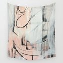 Sweet Tart: a minimal abstract mixed-media piece in pink black and white by Alyssa Hamilton Art Wandbehang