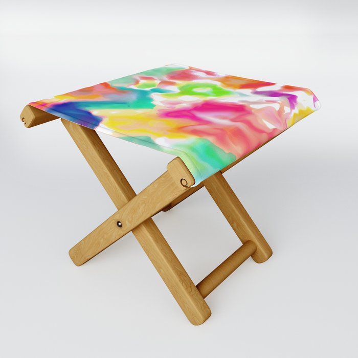 Watercolor Blotches Folding Stool