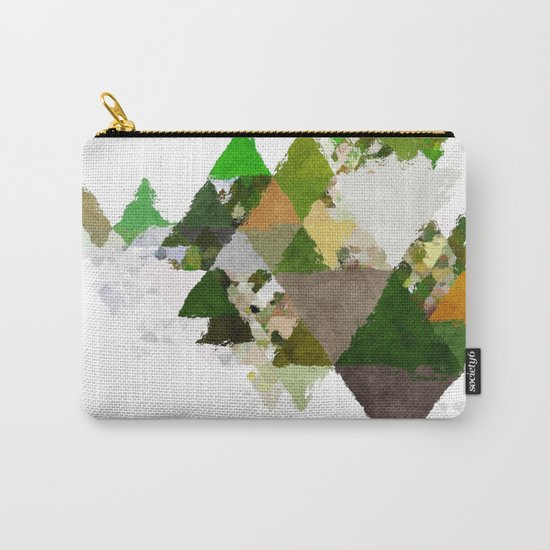 Spring Triangles - Fresh green and white triangle pattern - Greenery on #Society6 Carry-All Pouch