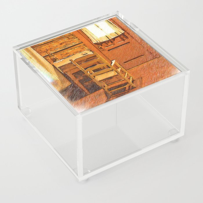 Log Cabin Desk Chair And Door Acrylic Box By Kirttisdaleart