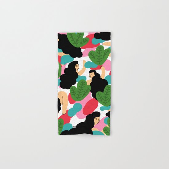Girl Pattern Leaf Hand & Bath Towel