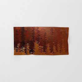 Degradation Hand & Bath Towel | Earth Tone, Brown, Orange, Copper, Digital, Metallic, Painting, Peeling, Surface, Grain 
